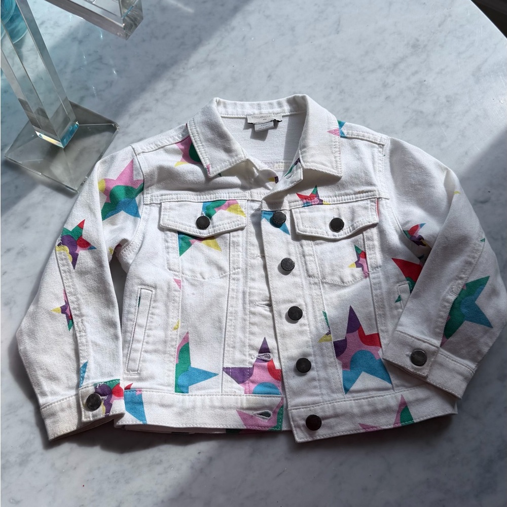 Stella McCartney White Star Print Jean Jacket